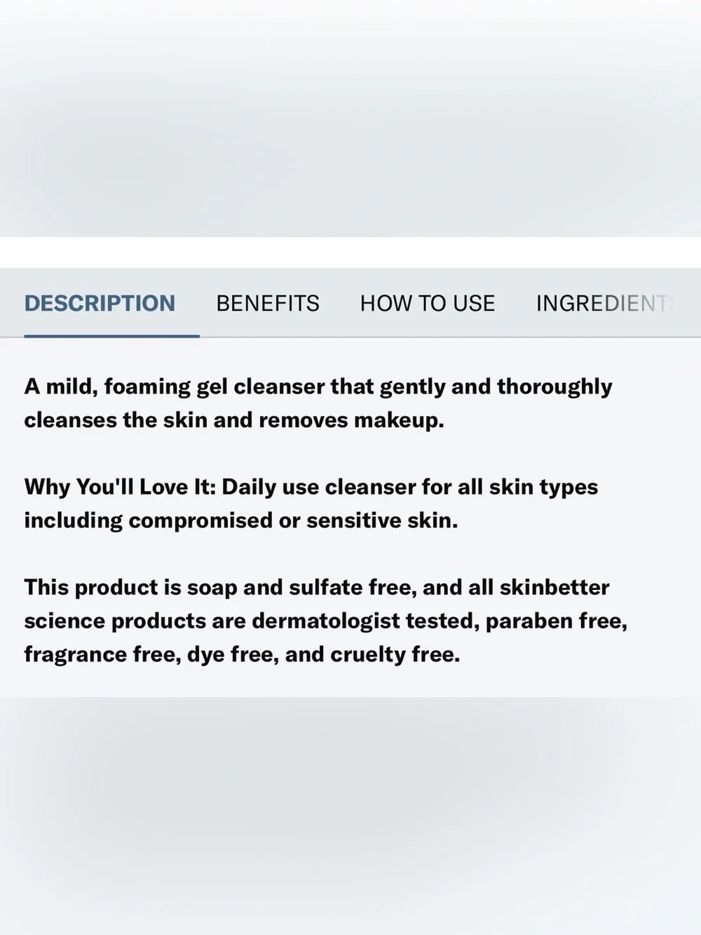Skinbetter Science 8oz Cleansing Gel with Pump, Full-size *SEE DESCRIPTION